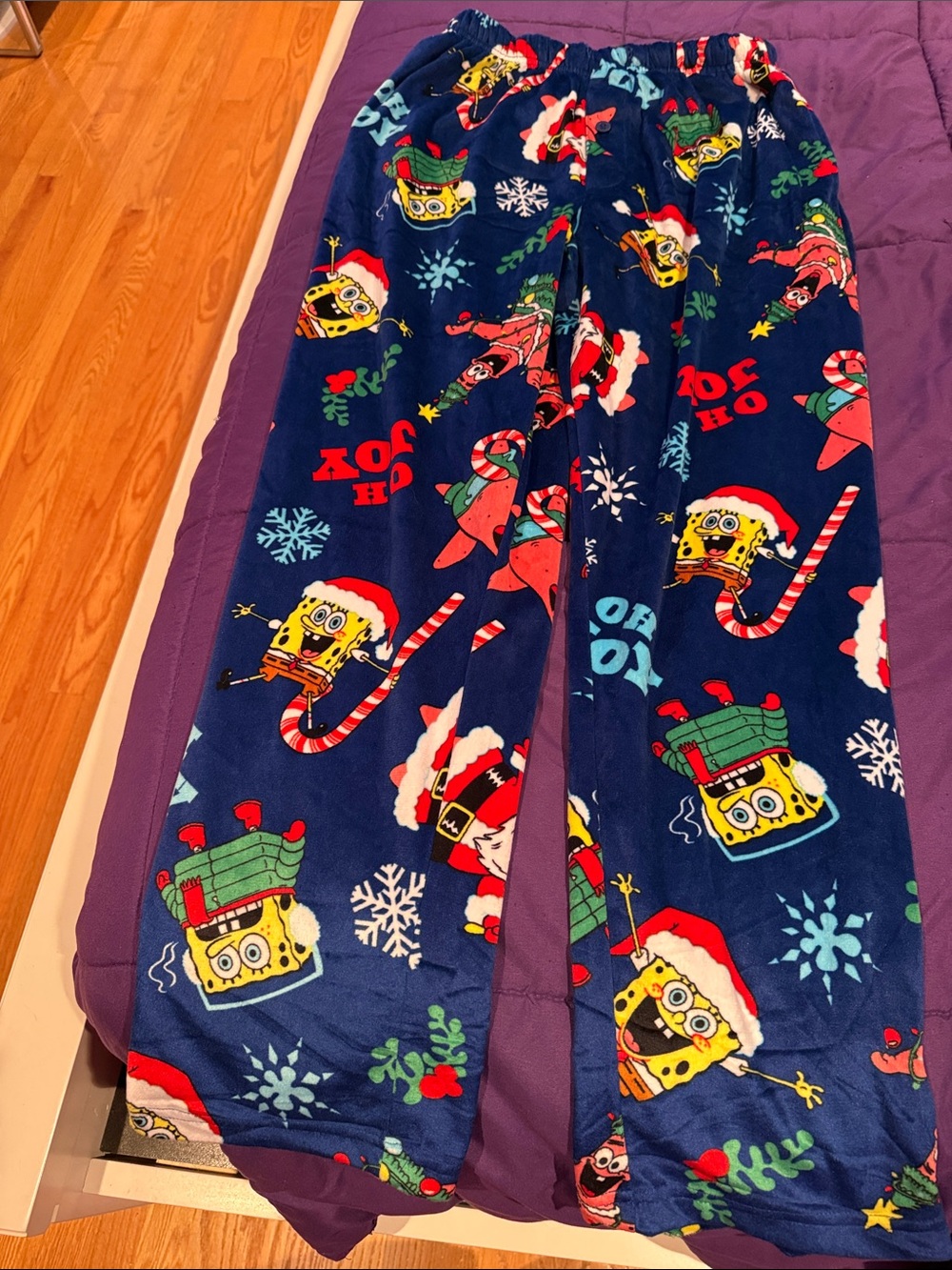 Nickelodeon SpongeBob Navy Blue Holiday Fleece Pajama Bottoms